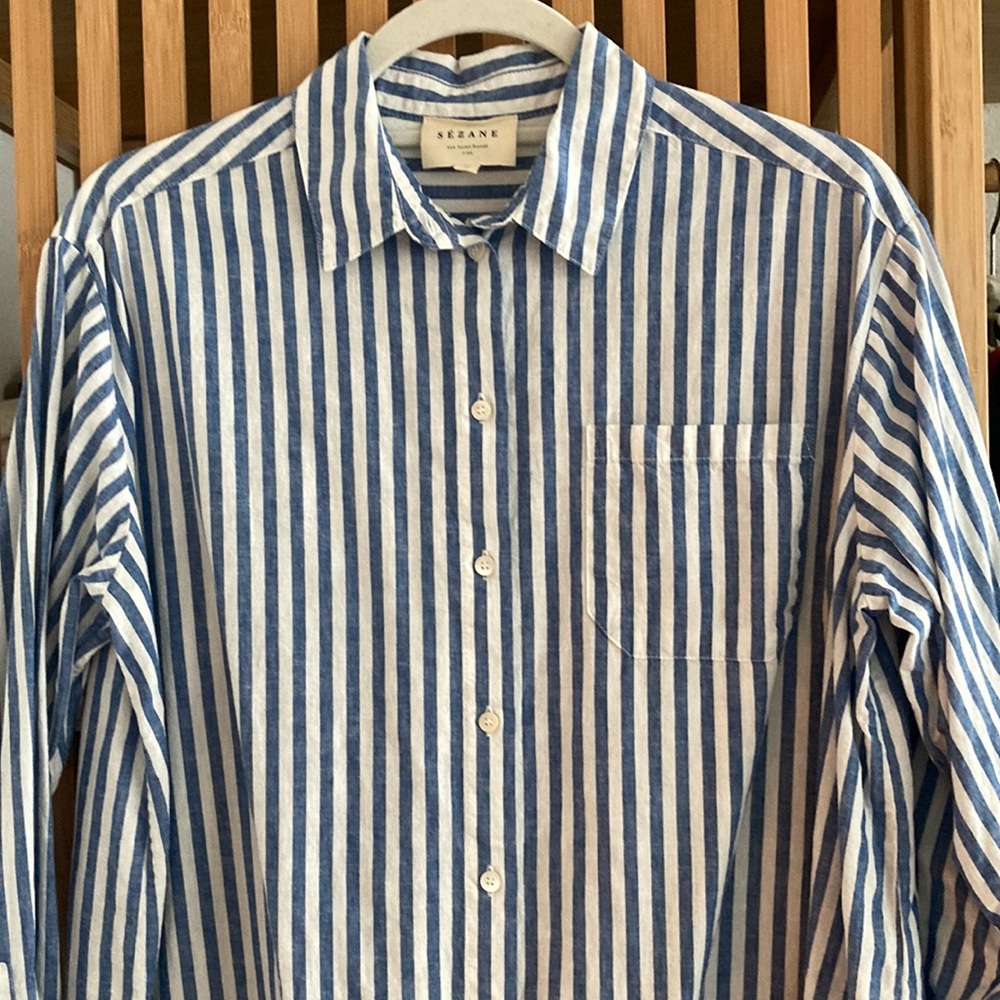 Sézane Max Shirt 34/2 Cotton Linen button down